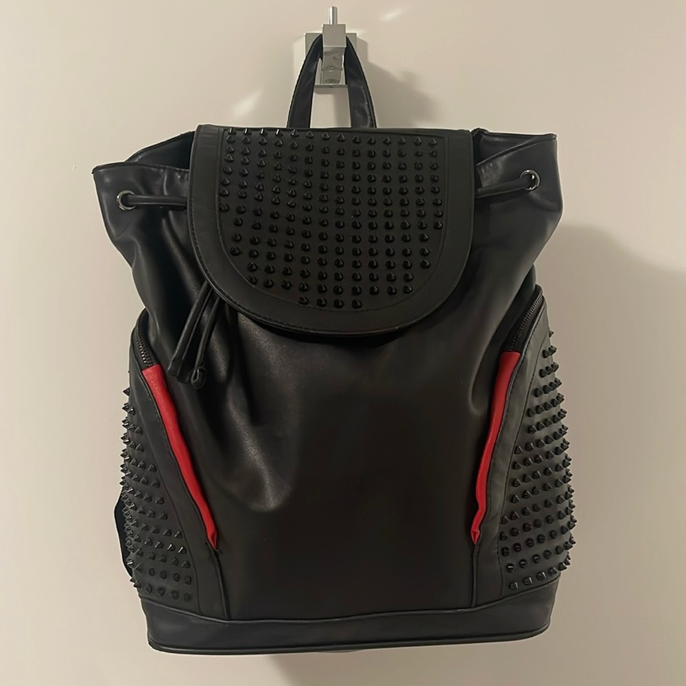 Christian Louboutin Explorafunk Backpack Spiked Leather Black